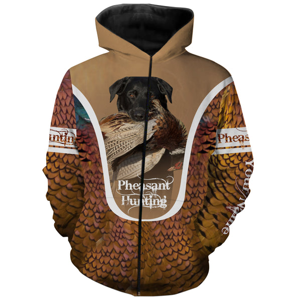 Black Labs Pheasant hunting dog Custom name All over print Shirts, Personalized hunting gifts FSD3998