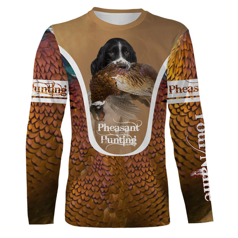 English Springer Spaniel Pheasant hunting dog Custom name All over print Shirts, Personalized gifts FSD4001