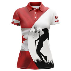 Womens golf polo shirts Canadian flag patriotic personalized Canada ladies golf top NQS5761