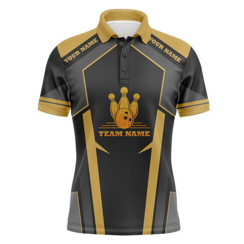 Bowling polo shirts for men custom bowling team jerseys, bowling gifts for bowlers | Yellow NQS4746