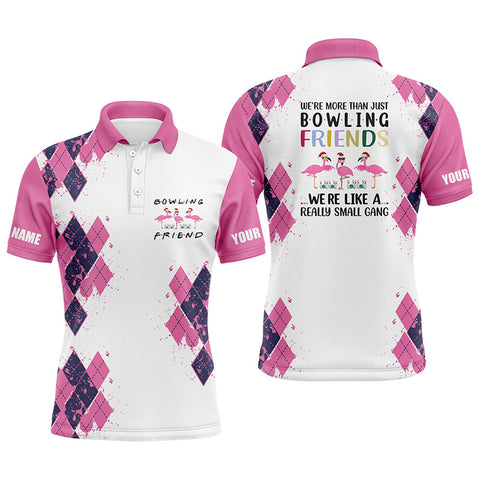 Bowling shirts for men custom name we're more than just bowling friends flamingo, funny bowl gifts NQS4424