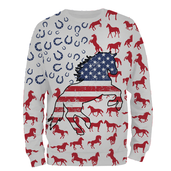 Horse American flag patriotic 3D All Over Printed horse shirts, animal shirts, gift for horse lovers NQS2905