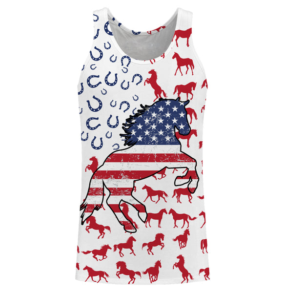 Horse American flag patriotic 3D All Over Printed horse shirts, animal shirts, gift for horse lovers NQS2905