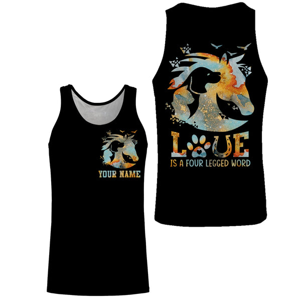 Love is a four legged word Farm Barn Cat dog horse Custom Name 3D All Over Printed Shirts NQS3126