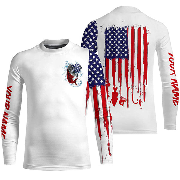 American flag Mahi mahi fishing personalized patriotic UV Protection Dorado Fishing Shirts for men NQS5593