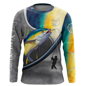 Tuna fishing scales personalized saltwater fishing shirts, custom sun protection fishing apparel NQS3288