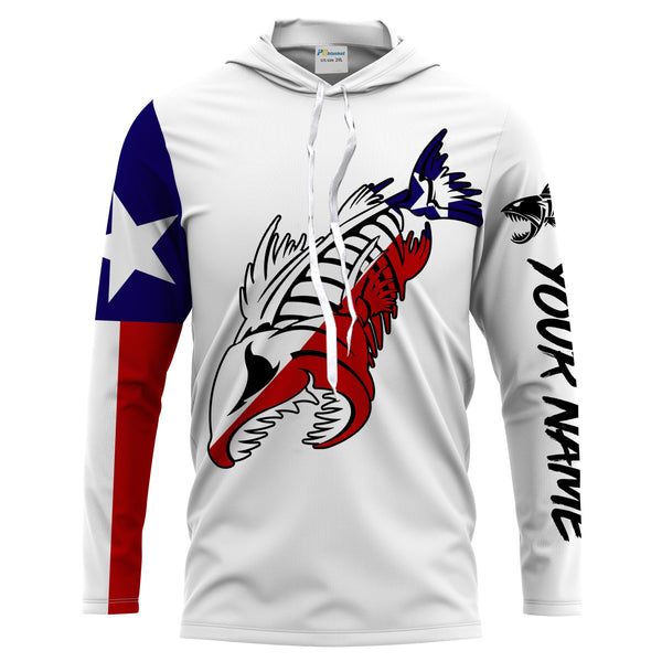 Fish reaper Fishing Texas Flag patriotic Customize Name UV protection quick dry long sleeves fishing shirts UPF 30+ NQS2241