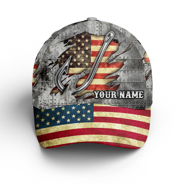 American flag fish hook fishing camo Custom fishing hat Unisex Fishing Baseball Angler flag hat cap NQS2532