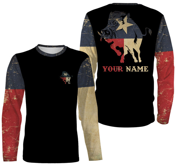 Wild Boar Hunting Texas flag all over print shirts personalized Boar hunting gifts FSD3154