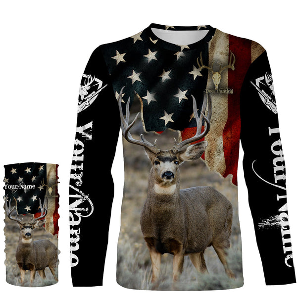 Mule Deer American flag 3D all over print Shirts, Personalized hunting gifts for Men, Women and Kid FSD3162