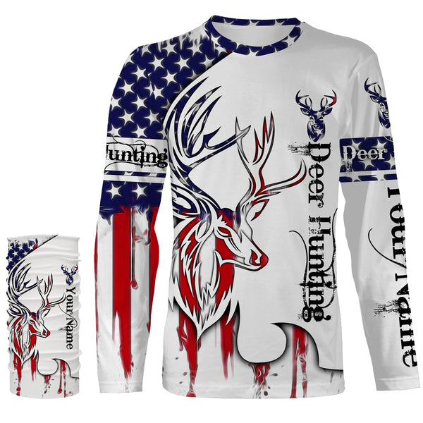 American Deer Hunter Patriotic Shirt, T-shirt, Long Sleeve, Hoodie For men Women, Personalized Gifts FSD3048