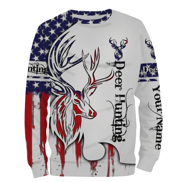 American Deer Hunter Patriotic Shirt, T-shirt, Long Sleeve, Hoodie For men Women, Personalized Gifts FSD3048