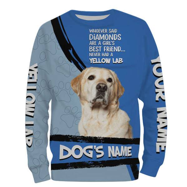 Yellow Labs Custom Name 3D All over printed Shirt, Cute Labrador Retriever Dog Funny Dog Saying shirt, Personalized Gift FSD3087