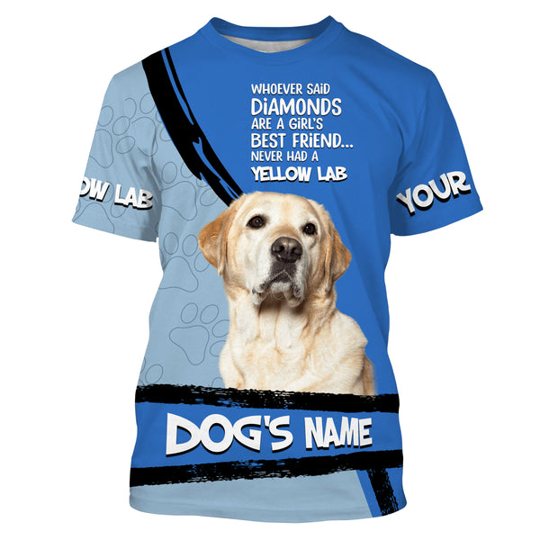 Yellow Labs Custom Name 3D All over printed Shirt, Cute Labrador Retriever Dog Funny Dog Saying shirt, Personalized Gift FSD3087