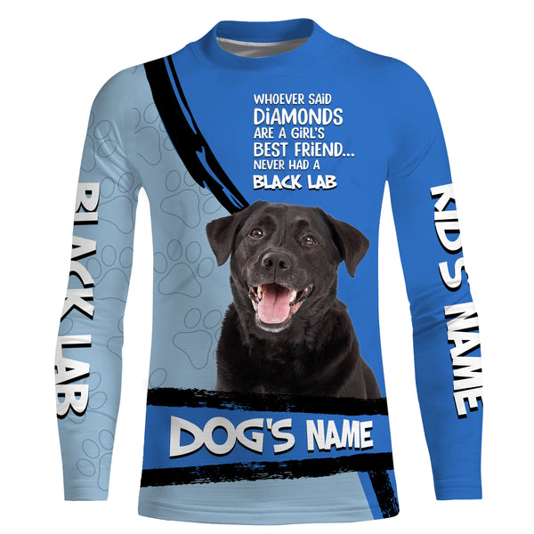 Black Labs Custom Name 3D All over printed Shirt, Cute Labrador Retriever Dog Funny Dog Saying shirt, Personalized Gift FSD3088