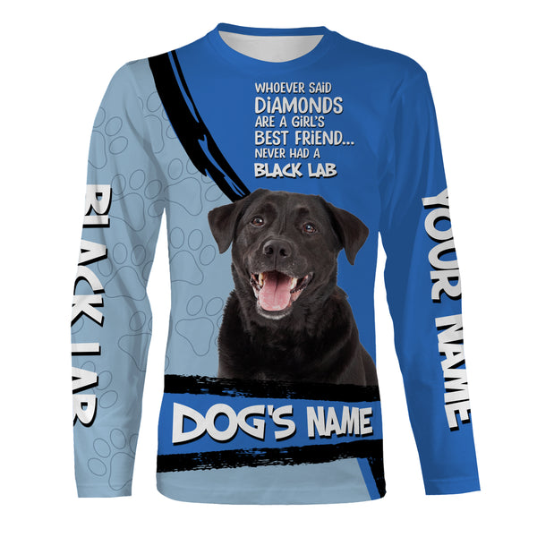 Black Labs Custom Name 3D All over printed Shirt, Cute Labrador Retriever Dog Funny Dog Saying shirt, Personalized Gift FSD3088