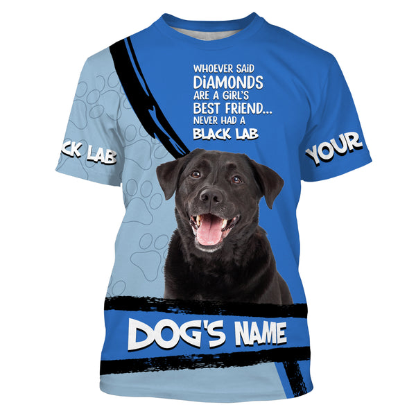 Black Labs Custom Name 3D All over printed Shirt, Cute Labrador Retriever Dog Funny Dog Saying shirt, Personalized Gift FSD3088