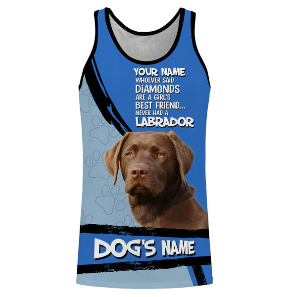 Chocolate Labs Custom Name 3D All over printed Shirt, Cute Labrador Retriever Dog Funny Dog Saying shirt, Personalized Gift - FSD2818