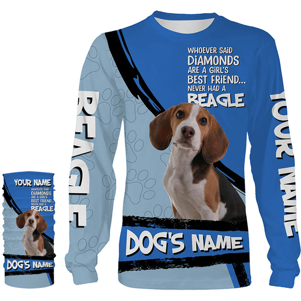 Beagle Dog Custom Name 3D All over printed Shirt, Cute Beagle Funny Dog Saying shirt, dog gift FSD3473