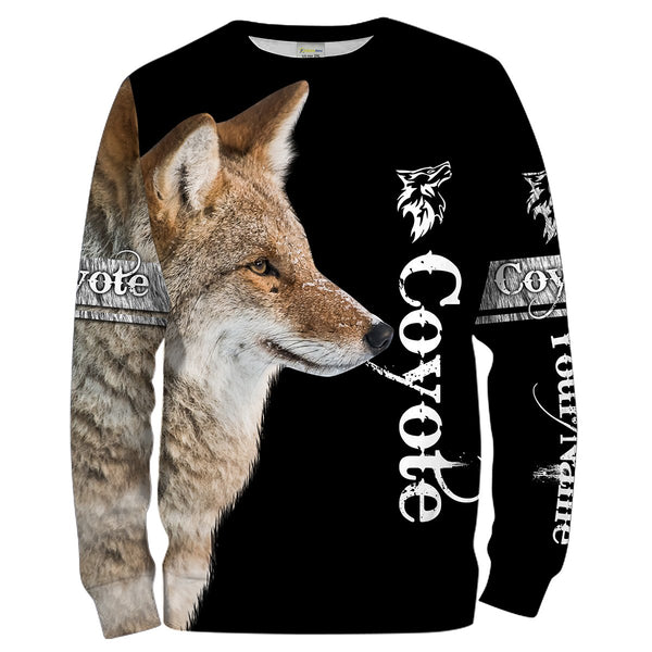 Coyote Hunting Predator Hunter Customize Name 3D Full Printing Shirts Personalized Hunting Gifts for Adult and Kid FSD2073