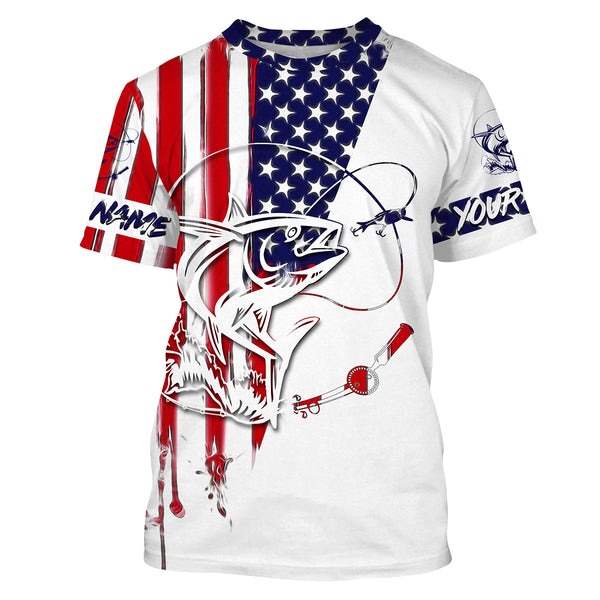 Fishing Shirt American Flag Tuna fishing Apparel for Adult and Kid, Personalized Patriotic fishing gifts FSD2578