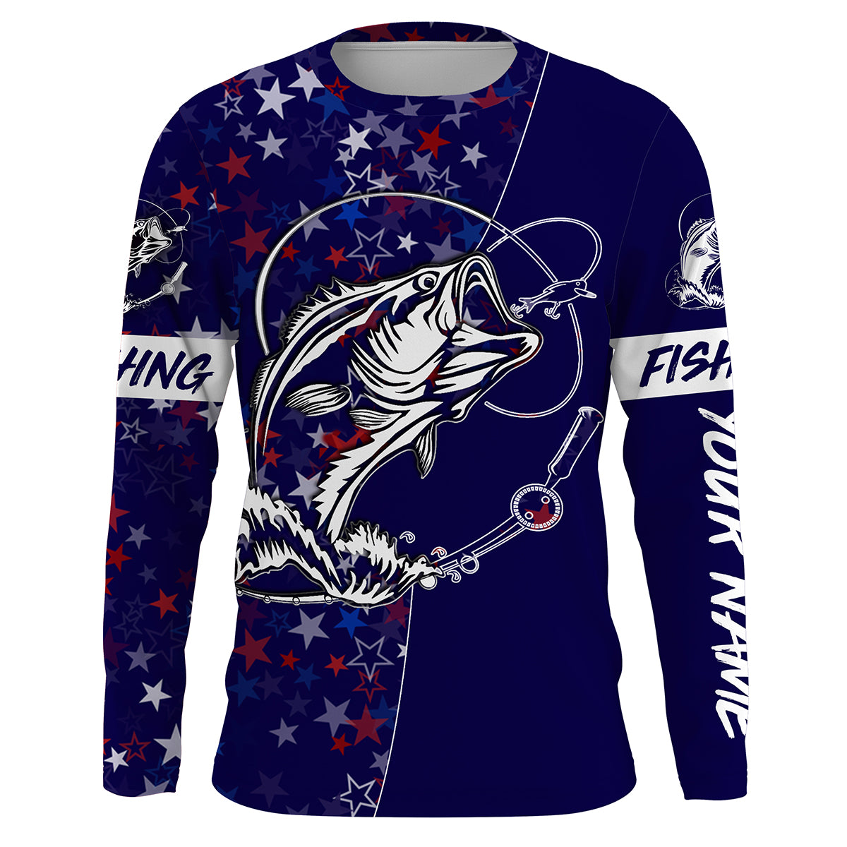 Largemouth Bass Fishing USA Independence Memorial 4th of July Fishing Shirts, Personalized Fishing Gift FSD2894