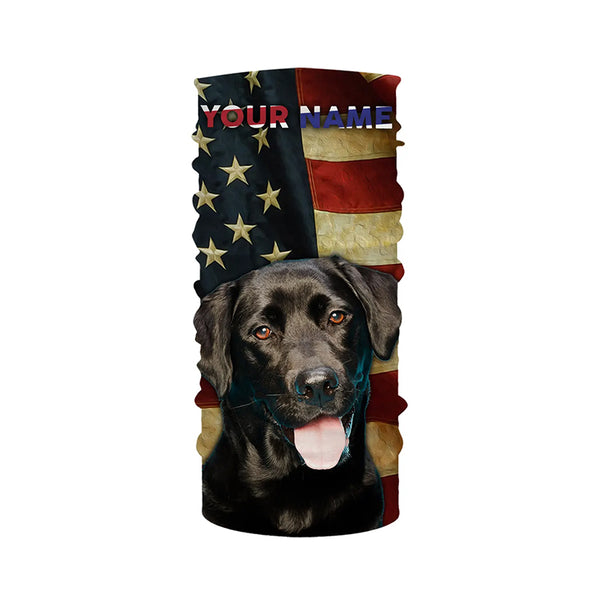 Labrador Retriever American flag Custom Name 3D all over print T-shirt Hoodie| USA Black Labs shirt FSD3635