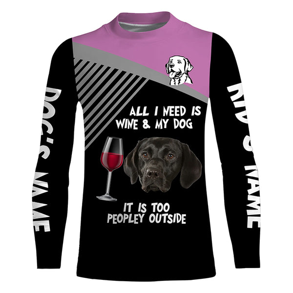 Funny Black Labrador customize Name 3D All over print Shirt, Hoodie, T-shirt Wine and Dog Funny Gifts FSD3641