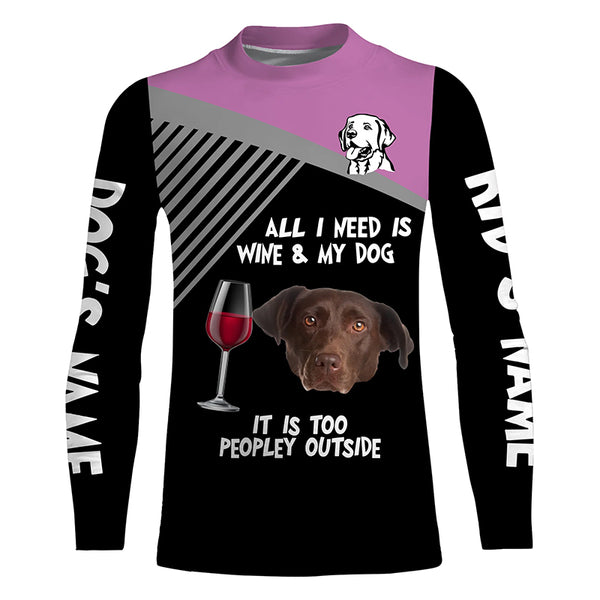 Funny Chocolate Labrador customize Name 3D All over print T-Shirt, Hoodie Wine and Dog Funny Gifts FSD3642