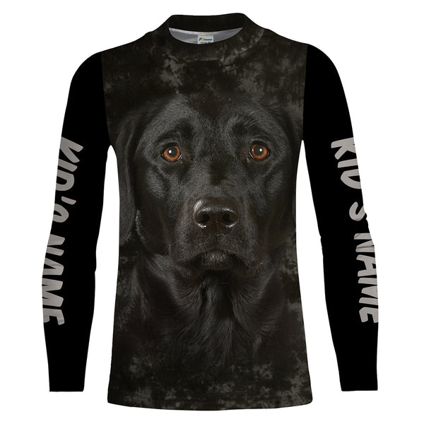 Black Lab Face Custom name 3D All over printed Shirts Personalized labrador retriever dog lovers gifts FSD2388