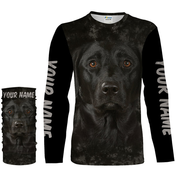 Black Lab Face Custom name 3D All over printed Shirts Personalized labrador retriever dog lovers gifts FSD2388