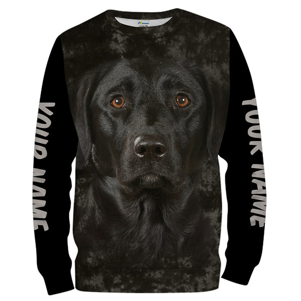 Black Lab Face Custom name 3D All over printed Shirts Personalized labrador retriever dog lovers gifts FSD2388