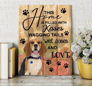 Beagle Dog Canvas, Personalized Dog Canvas Pet Home Decor, Gift for Dog Mom Dad Dog Owner Friend - FSD2453