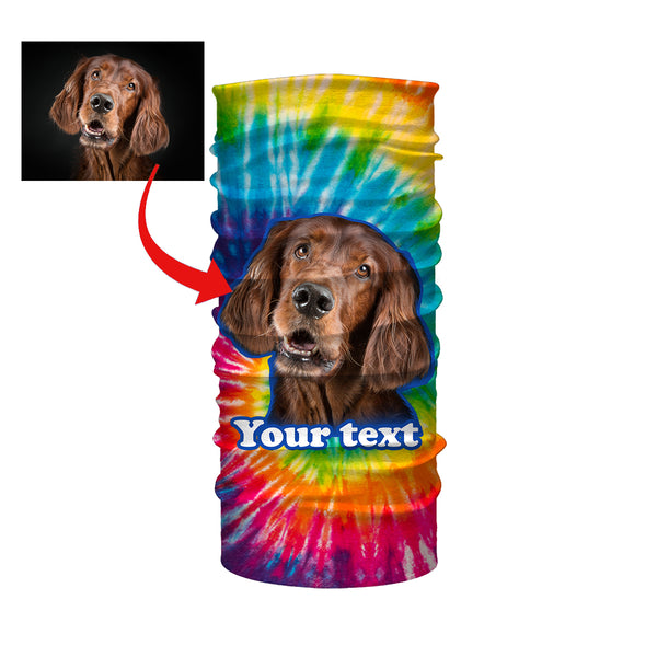 Custom Dog's Photo and Text Tye Die 3D All Over Printed Hoodie, T-shirt, Long sleeve, Personalized Dog Gifts - FSD2813