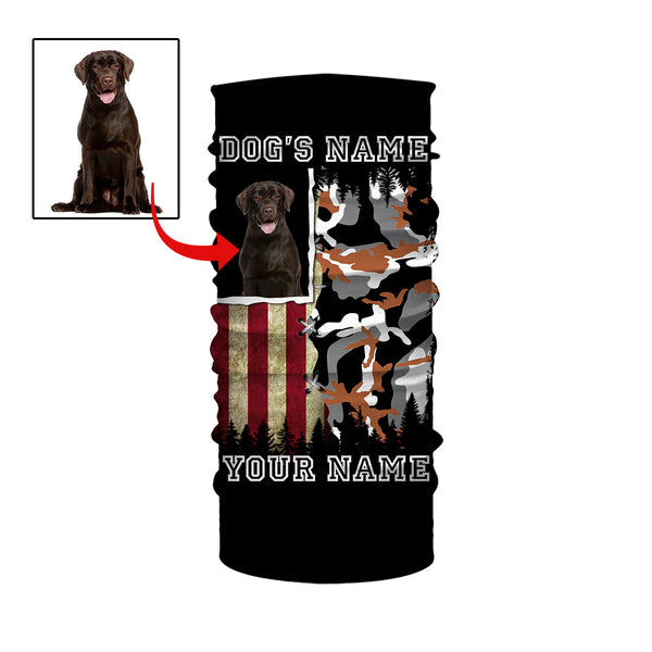 Custom Dog's Photo and Name American flag Camo Full printing Hoodie, T-shirt, Long Sleeve, Personalized Gifts FSD2827