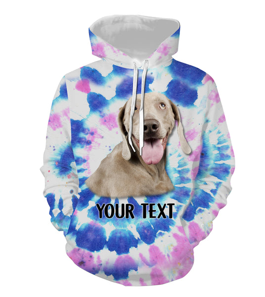 Colorful Tye Dye Spiral with Dog's Face, Custom Dog's Photo and Text 3D All Over Printed Shirt, Personalized Gift FSD2529