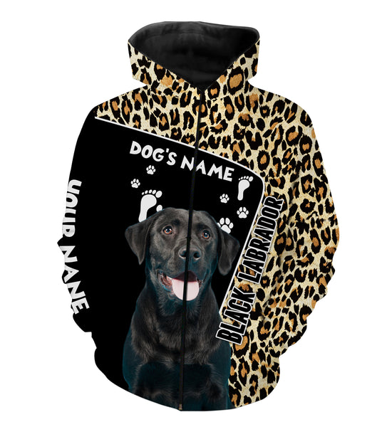 Black Labrador Custom Name 3D All over printed Shirt, Cute Labrador Retriever Dog, Personalized Gift for Dog Owner - FSD2816