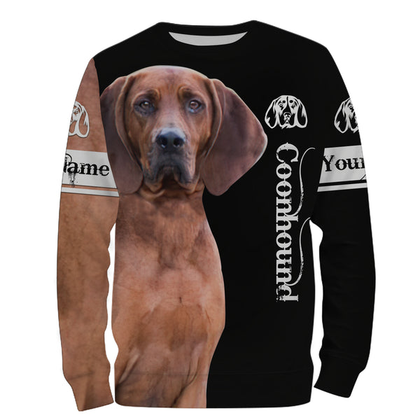 Redbone Coonhound 3D All Over Printed Shirts, Hoodie Coonhound Dog Personalized Gifts for hound Lovers FSD2998