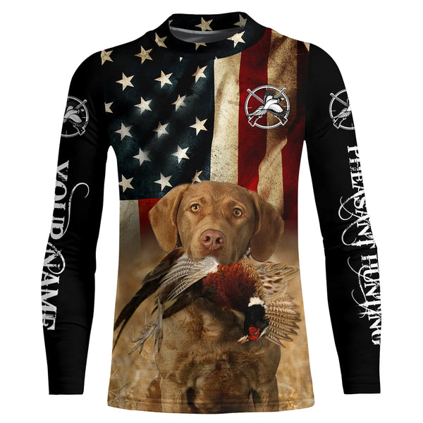 Upland bird dogs Chesapeake Bay Retriever American flag 3D All over printed Shirts FSD3870