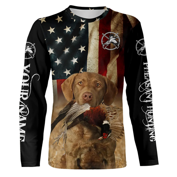 Upland bird dogs Chesapeake Bay Retriever American flag 3D All over printed Shirts FSD3870