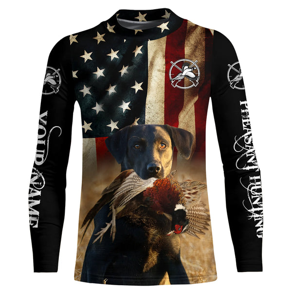 Best Pheasant dogs black Labrador Retriever American flag 3D All over printed Shirts FSD3871