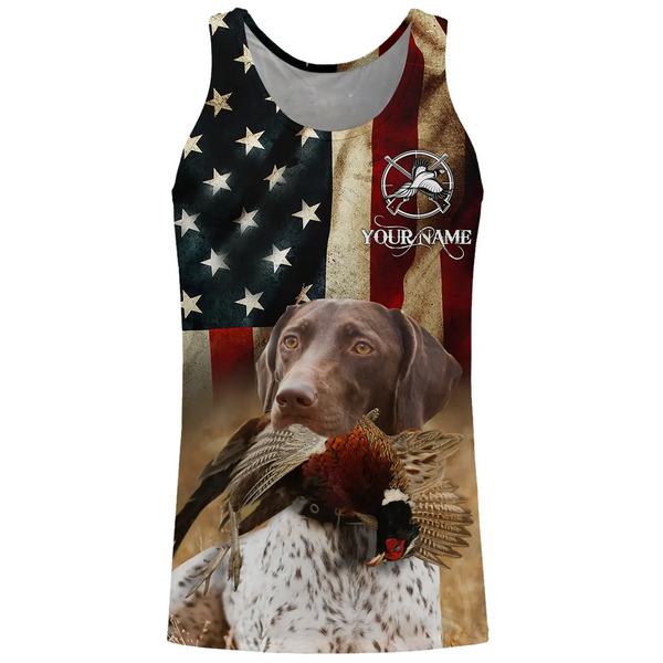 Best Pheasant dogs GSP German Shorthaired Pointer American flag 3D all over print Shirts, Hoodie FSD3876