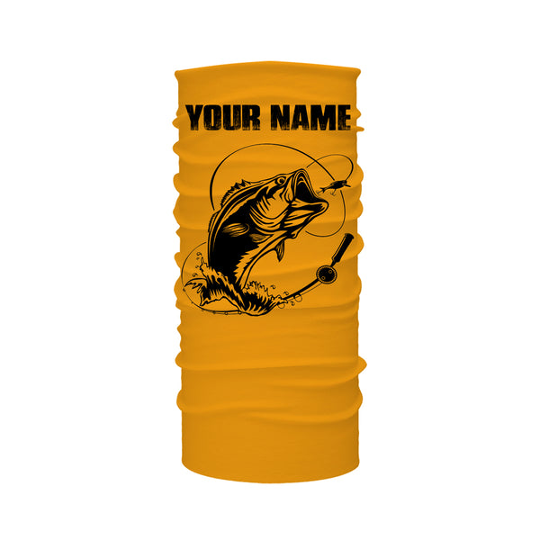 Custom Name Bass Fishing Camouflage Yellow Performance Fishing Shirt, Bass Fishing Jerseys FSD2869