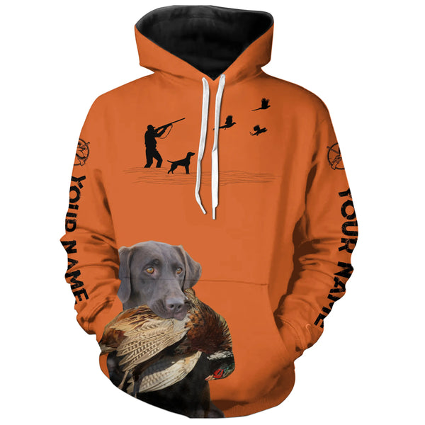 Best Pheasant Hunting Dogs Orange Hoodie, Personalized Shirts for Upland Hunters 3901FSD