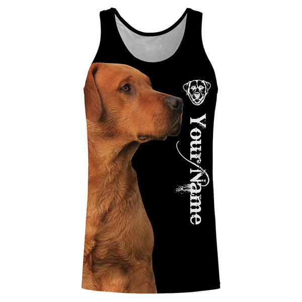 Fox Red Lab 3D All Over Printed Shirts, Hoodie Labrador Retriever Dog Gifts for Labs Lovers | Black FSD3600