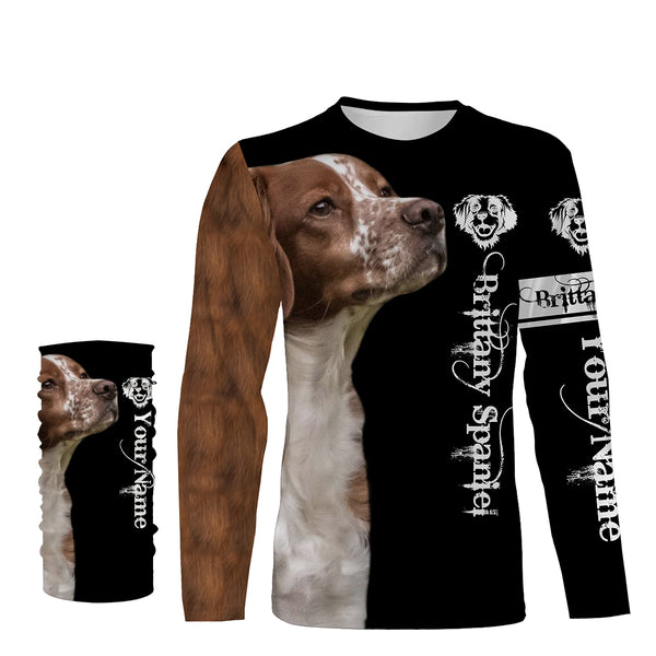 Brittany Spaniel Custom Name 3D All Over Printed Shirts, Hoodie, T-shirt Brittany Dog Gifts for Dog Lovers FSD2701