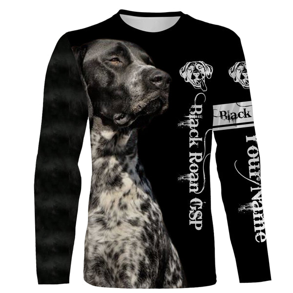 GSP Black roan German Shorthaired Pointer Custom Name 3D All Over Printed Shirts, Hoodie, T-shirt Pointer Dog Gifts for Dog Lovers FSD2702