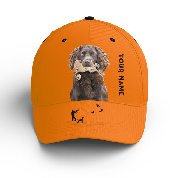 Bobwhite Quail Hunting Blaze Orange Custom name Hat for Men, Choose hunting dog breeds FSD4005