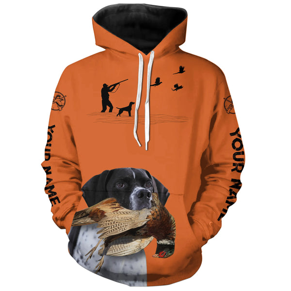 Best Pheasant Hunting Dogs Orange Hoodie, Personalized Shirts for Upland Hunters 3901FSD