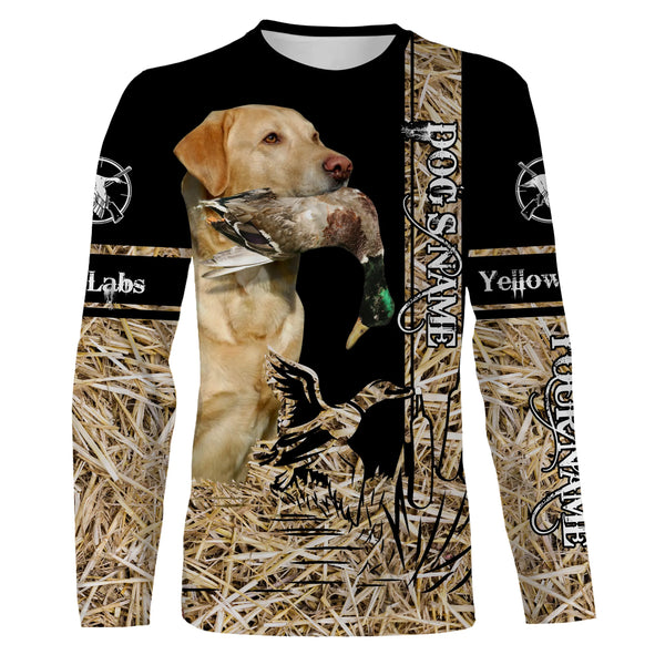 Yellow Labs Retriever Dog Duck Hunting waterfowl camo Shirts for Duck Hunters FSD3926